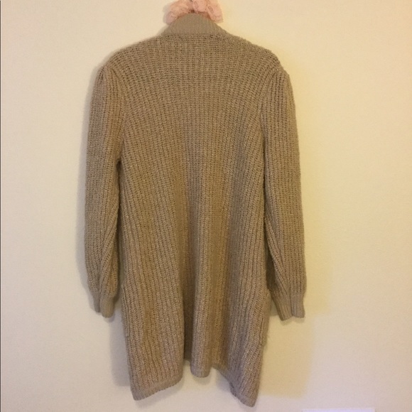 Monto Par Le Chois Tan Oversized Long Chunky Knit Cardigan with Puff Sho… - Picture 5 of 6